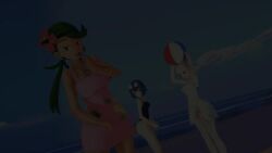 5p3cters animated ass ass_shake big_ass bikini koikatsu lana_(pokemon) lillie_(pokemon) mallow_(pokemon) pokemon swimsuit tagme twintails video