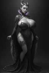 ai_generated big_breasts breasts chownyou disney disney_villains huge_breasts maleficent sleeping_beauty_(1959_film) wide_hips witch