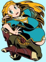 1girls belly belly_overhang bewildered-angel big_ass big_belly big_breasts blonde_hair blue_eyes boots breath_of_the_wild chubby chubby_female holding_object huge_belly long_hair looking_back pants princess_zelda shocked solo solo_female tablet the_legend_of_zelda the_legend_of_zelda:_breath_of_the_wild western_cartoon_style zelda_(breath_of_the_wild)