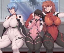 1boy 1femboy 2girls _through_clothing abs arm_around_partner asuka_langley_sohryu big_breasts blue_hair blush bodysuit breasts claimed claiming clothing color curvy dominant_ dominant_female duo female femboy femboy_on_female fit_female fit_futanari futa_is_bigger futanari girly hi_res huge_breasts human interface_headset intersex light-skinned_female light-skinned_femboy light_skin long_hair looking_at_another looking_at_partner male muscular muscular_arms muscular_female muscular_legs muscular_thighs neon_genesis_evangelion orange_hair pale-skinned_female pale_skin pilot_suit plugsuit rebuild_of_evangelion rei_ayanami shinji_ikari short_hair sitting smaller_male smile snu-snu speedl00ver spread_legs submissive_male suggestive_look thick_thighs train train_interior trio voluptuous wide_hips