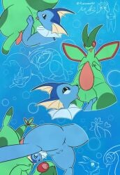 animated balls eeveelution feral feral_only flygon furry kiss licking licking_balls muzzzzz oral penis pokémon_(species) pokemon pokemon_(species) pussy rimjob saliva scalie staring tongue_out vaporeon