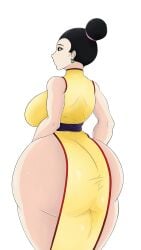 1girls 2d big_ass big_butt bigger_female breasts chichi chichi_(majin_buu_saga) clothing dragon_ball dragon_ball_super dragon_ball_z embarrassed female female_only full_color fully_clothed huge_ass master1000 mature_female milf no_penetration solo solo_female thick_ass white_background