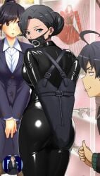 bondage bossbb41 breasts captured collar did dress gag gagged hobble_dress hobble_skirt humiliation latex male masochist masochistic_female milf mother my_teen_romantic_comedy_snafu sex_shop yukinoshita_yukino's_mother