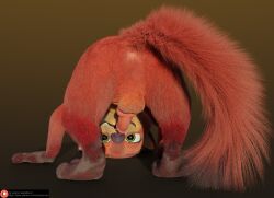 3d_(artwork) all_fours animal_genitalia animal_penis anthro anus balls black_nose blender_(software) canid canine canine_genitalia canine_penis digital_media_(artwork) disney erection fluffy fluffy_tail fox fur genitals green_eyes looking_at_viewer looking_through looking_through_legs male male_only mammal markings nick_wilde nude orange_body orange_fur penis pink_penis rear_view red_fox rockyrcoon short_legs smile solo tail zootopia