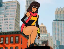 1girls cafe-grimful cosplay eye_mask female female_only kamala_khan marvel marvel_comics mask ms._marvel_(carol_danvers)_(cosplay) solo superheroine tagme