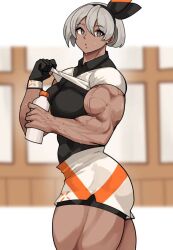 bea_(pokemon) dark_skin musctonk muscular_female pokemon