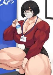 1girls dark_hair musctonk muscular_female short_hair