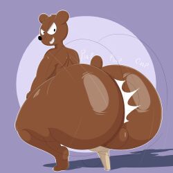 anthro ass bear bloocherrypie bubble_ass bubble_butt clapping_cheeks huge_ass looking_at_viewer looking_back tagme thick_ass