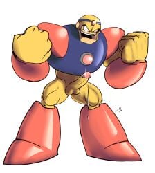 guts_man jip_(artist) male_only mega_man mega_man(classic) muscular penis robot tagme