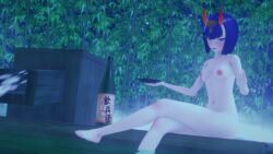 1girls big_ass big_butt completely_nude completely_nude_female drinking fanart fate/grand_order female female_only koikatsu naked naked_female nude nude_female oni oni_horns onsen pale_skin pinup sake_bottle servant shuten_douji_(fate) small_breasts solo solo_female tenguyurilove