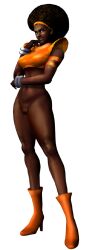 afro black_body boots bottomless casual_nudity dark_skin edit f-zero hourglass_figure kate_alen nude_filter official_art official_artwork_edit paheal pussy tagme vagina