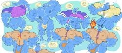 absurd_res ass bara big_bulge big_muscles bulge clothing collage elemental_(pixar) elemental_creature elemental_humanoid ember_lumen flaccid gay genitals hi_res humanoid male male_only muscular muscular_male penis remert underwear wade_ripple water water_creature water_humanoid