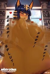 animal_crossing ankha ankha_(animal_crossing) big_ass big_breasts blue_eyes comic_page dominant dominant_female domination dominatrix facefart fart fart_fetish farting_at_viewer farting_in_face female female_only femdom goddess huge_ass huge_breasts large_ass large_breasts looking_back looking_pleasured missydoma sex slave smell stinky text worship