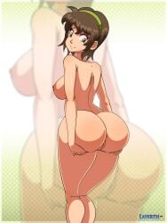 1girls anus ass big_ass big_breasts brown_hair devilman devilman_crybaby female human layerth miki_makimura nude solo tagme