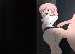 ass big_butt big_penis doggy_style doggy_style_position eroge faceless_male game harold_(never_saint) locker_interior locker_room locker_room_girl_(never_saint) never_saint pink_hair rpg saint_voice surprised surprised_expression vaginal_penetration vaginal_sex