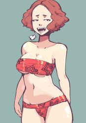 1girls bra breasts haru_okumura immisterplow mrplow34 panties persona persona_5 red_bra red_panties short_hair