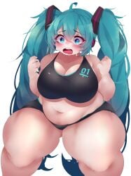 1girls 2022 absurd_res belly big_breasts blue_eyes blue_hair breasts chubby chubby_female cleavage fat female female_focus hatsune_miku hips huge_thighs long_hair matching_hair/eyes plump potyakitune3 solo solo_female solo_focus thick_thighs thighs tummy twintails wide_hips