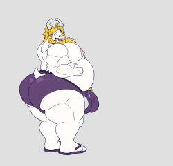 1boy 2d 2d_(artwork) 2d_artwork asgore_dreemurr bara bhm big_ass big_balls big_belly big_bulge big_butt big_penis blonde_hair bulge color dilf doodle horns lycandeep male_only overweight overweight_male solo_male tagme undertale undertale_(series)