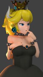 3d 3d_model bowsette horns legoguy9875 mario_(series) new_super_mario_bros._u_deluxe