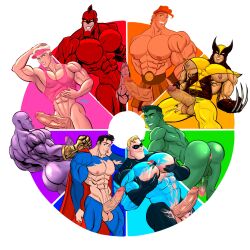 abs alien ass avengers back back_muscles balls bara barbie_(2023) barbie_(franchise) beast_boy big_ass big_balls big_muscles big_pecs big_penis black_hair blonde_hair blueboybara boner chest_hair color_wheel_challenge crimson_chin crossover daddy dc dc_comics dilf disney erection gay green-skinned_male green_body green_hair green_skin group hair hercules_(character) hercules_(disney) human humanoid infinity_gauntlet ken_carson light-skinned_male light_skin male male/male male_only marvel mask mask_only masked_male mr._incredible muscular muscular_human muscular_male navel nipples nude orange_hair pec_fondling pec_play pecs penis purple-skinned_male purple_body purple_skin superhero superhero_costume superman superman_(series) teen_titans thanos the_fairly_oddparents the_incredibles torn_clothes wolverine_(x-men) x-men yaoi