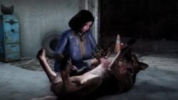 3d animal_penis animated bethesda_softworks dogmeat emotrashcan fallout female kissing mp4 no_sound sole_survivor_(female) tagme vault_dweller vault_suit video zoophilia