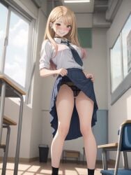 ai_generated dressing_up kitagawa_marin lifting_skirt school_uniform sono_bisque_doll_wa_koi_wo_suru