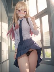 ai_generated dressing_up kitagawa_marin lifting_skirt school_uniform sono_bisque_doll_wa_koi_wo_suru