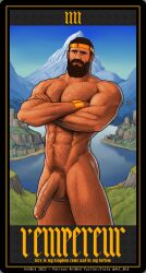 1boy 2022 4nt0n3 abs artist_name balls ballsack bara beard biceps big_balls big_penis body_hair brown_eyes brown_hair english_text facial_hair flaccid_penis foreskin hairy_arms hairy_chest hairy_male hi_res highres human intact l'empereur looking_at_viewer male male_only male_pubic_hair manly mature_male muscles muscular_male mustache nude_male partially_retracted_foreskin patreon_username pecs penis scrotum solo testicles text twitter_username uncut veiny_penis