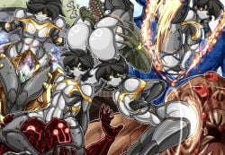 ass ass_attack athletic_female death_by_snoo_snoo death_by_snu_snu female femdom fighting head_between_thighs headscissor kyurby_(zzzhodazzz) robot robot_girl tagme thighs weaponized_ass zzzhodazzz