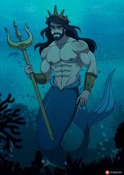 1boy disney_prince kappax male male_only merfolk merman prince_eric solo the_little_mermaid underwater