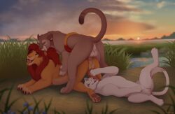 1girls 2boys anal anal_penetration anal_sex animal_genitalia animal_penis animal_pussy bisexual disney felid feline_genitalia feline_penis feline_pussy female feral genitals lion male male/female male/male male_on_bottom male_on_female male_on_male male_on_top mammal mmf mmf_threesome mukarmor pantherine penis pussy the_lion_king threesome