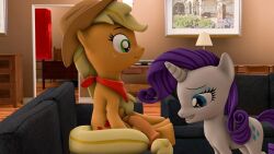 applejack_(mlp) duo feral_on_feral futa_feral futa_with_female futanari gynomorph hasbro my_little_pony rarity_(mlp) straight_hair therul34guy1