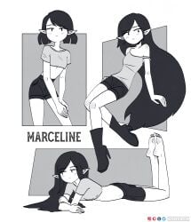 adventure_time black_hair clothing cute different_poses feet_up female high_heels humanoid keetydraws long_hair marceline marceline_abadeer marceline_the_vampire_queen pale-skinned_female pale_skin pointy_ears short_hair smooth_skin vampire vampire_girl