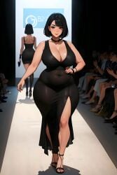 1girls ai_generated catwalk curvaceous curvy_body curvy_female curvy_figure feet female_focus female_only huge_breasts runway seductive_look stable_diffusion toes voluptuous voluptuous_female