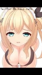 asmr big_ass blonde_hair blue_eyes fart fart_cloud fart_fetish farting_in_face female_focus gassy_female hikano_yuto inviting large_breasts looking_at_viewer maid orange_fart original_character pov service tagme talking_to_viewer video yellow_gas