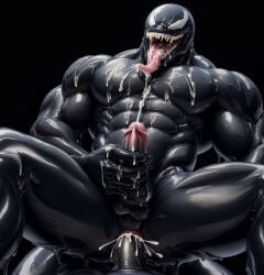 ai_generated anal anal_sex ass azzit balls cum cum_in_ass cum_in_mouth cum_inside ejaculation erection fangs gay humanoid jerking male male_only marvel marvel_comics muscular muscular_male nude open_mouth penetration penis sex symbiote tongue tongue_out venom venom_(marvel)