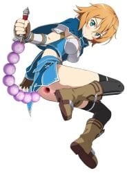 anal anal_beads anal_only anus armor boots destroyed_anus gaping gaping_anus huge_anal_beads huge_gape philia sex_toy sword_art_online tagme wrecked_ass