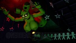 1girls 3d 3d_(artwork) anthro areolae big_ass big_breasts big_butt big_nipples bunny bunny_ears bunny_girl falling female female_only five_nights_at_freddy's five_nights_at_freddy's_3 green_body green_skin neobear_entertainment neobear_entertainment_(artist) nude rabbit rule_63 solo springtrap springtrap_(fnaf) thick_thighs yellow_eyes