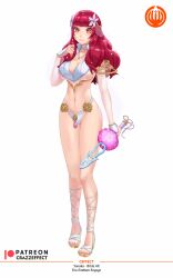 1girls bangs bare_legs bra breasts bridal_veil bride choker cleavage crazzeffect detached_sleeves facial_tattoo female female_only fire_emblem fire_emblem_engage flower full_body hair_flower hair_ornament high_heels knife large_breasts legs lingerie long_hair long_sleeves looking_at_viewer necklace nintendo panties red_eyes red_hair revealing_clothes see-through sideboob smile solo standing star star_(symbol) tattoos underwear veil weapon white_background white_panties yunaka_(fire_emblem)
