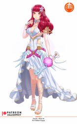1girls alternate_costume bangs bare_legs breasts bridal_veil bride choker cleavage crazzeffect detached_sleeves dress facial_tattoo female female_only fire_emblem fire_emblem_engage flower full_body hair_flower hair_ornament high_heels knife large_breasts legs long_hair long_sleeves looking_at_viewer necklace nintendo red_eyes red_hair revealing_clothes see-through sideboob smile solo standing star star_(symbol) tattoos veil weapon wedding_dress white_background yunaka_(fire_emblem)