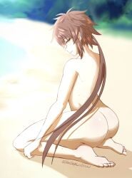 1girls beach brown_hair gold_eyes lora_(xenoblade) nintendo short_hair tagme xendrawsseggs xendrawsthings xenoblade_(series) xenoblade_chronicles_2 xenoblade_chronicles_2:_torna_the_golden_country