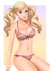 ann_takamaki atlus bikini blonde_hair breasts female female_only light-skinned_female light_skin persona persona_5 rrl0215 solo solo_female tagme