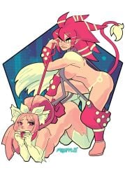 abysmal0 ass beastmaster_(disgaea) breasts cat_ears cat_paws cat_tail catgirl completely_nude completely_nude_female disgaea femdom large_breasts leash leash_pull lesbian_sex nekomata_(disgaea) nippon_ichi_software thick_ass thick_thighs thighs useless_clothing yuri