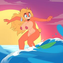 apinkgrape breasts character_request crash_(series) exposed_breasts furry pussy surfing tagme