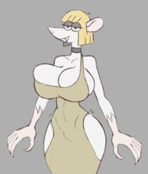 breasts choker female fur huge_breasts platinum_(saladbomb) rat robotjoe thick_thighs wide_hips