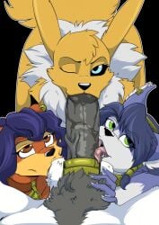 1boy 2017 3girls accessory anthro ball_kiss ball_suck balls bandai_namco big_penis black_sclera blue_body blue_eyes blue_fur blue_hair brown_eyes canid canine carmelita_fox cock_ring collaborative collaborative_fellatio collaborative_sex crossover digimon digimon_(species) eastern_and_western_character erection fellatio female first_person_view fox fur genitals green_eyes group hair hi_res jewelry kissing krystal licking male male/female male_pov mammal multicolored_body multicolored_fur nintendo open_mouth oral oral_penetration orange_body orange_fur partial_male penetrating_pov penetration penile penis penis_accessory penis_jewelry penis_lick penis_worship pubes renamon sex sly_cooper_(series) sony_corporation sony_interactive_entertainment star_fox sucker_punch_productions sucking tongue tongue_out two_tone_body two_tone_fur vein white_body white_fur yawg yellow_body yellow_fur