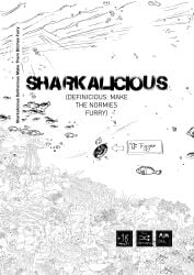 absurd_res black_and_white comic enchanted_item fish furry_transformation hi_res human human_to_furry koboldorion mammal marine monochrome shark sharkalicious sharkalicious_definicious_make_them_normies_furry silly tf_comic transformation