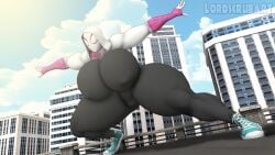 ass_bigger_than_head big_breasts bodysuit breasts gwen_stacy gwen_stacy_(spider-verse) huge_breasts large_breasts lordscrubart marvel marvel_comics spider-gwen spider-man:_across_the_spider-verse spider-man:_into_the_spider-verse spider-man_(series) superhero_costume superheroine thick_thighs thighs tight_clothing