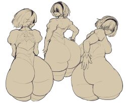 1girls alternatesecret android ass big_ass big_butt blindfold breasts female huge_ass huge_butt large_ass large_butt nier nier:_automata nier_(series) operatorsecret short_hair sketch solo tagme thick_thighs thighhighs wide_hips yorha_2b