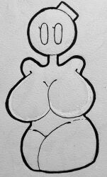 1girls anthro arms_behind_back big_breasts bob-omb breasts female female_only huge_breasts looking_at_viewer mario_(series) naked naked_female nude nude_female problem_artist solo solo_female